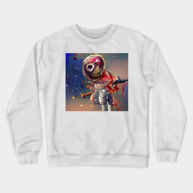 Zombie Astronaut Crewneck Sweatshirt by Mihadom